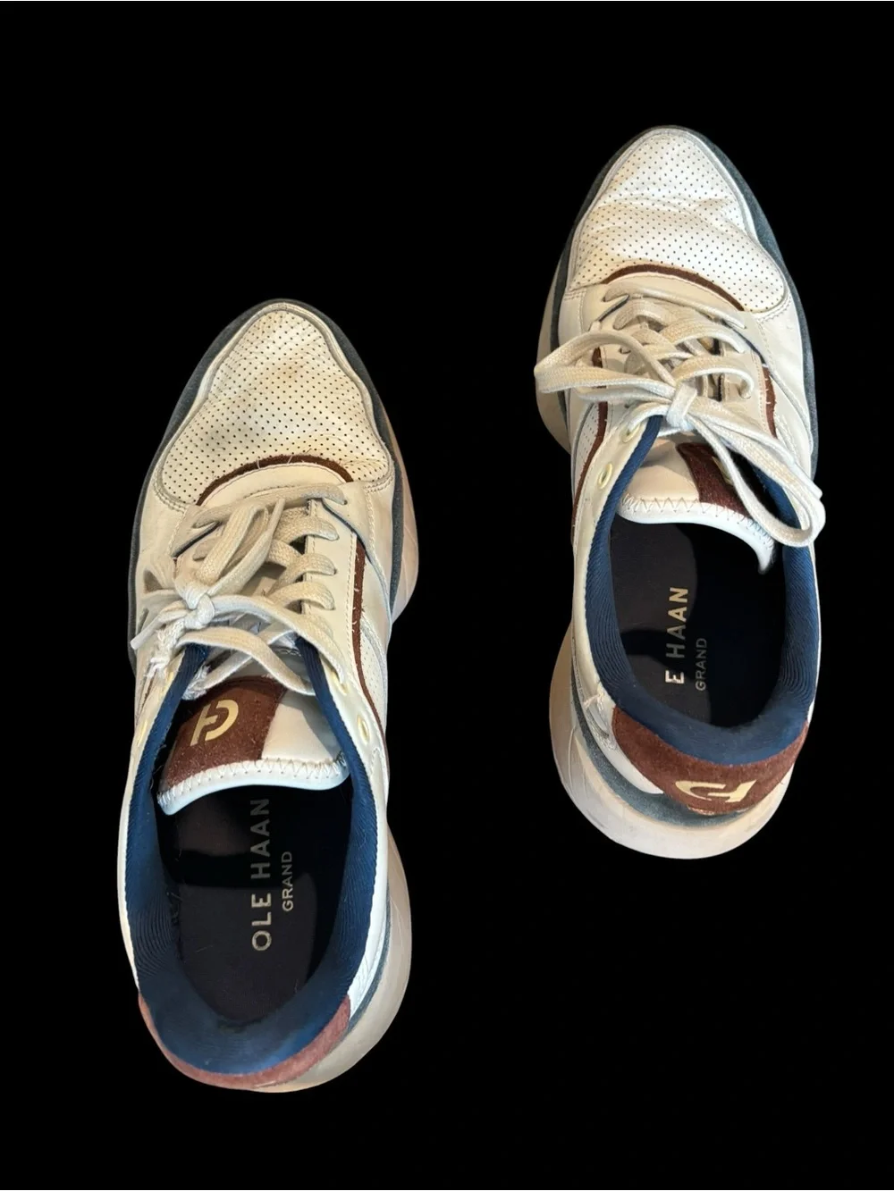 Cole Haan US Men's 9 Grand Crosscourt Downtown Sneakers Ivory / LT Sesame